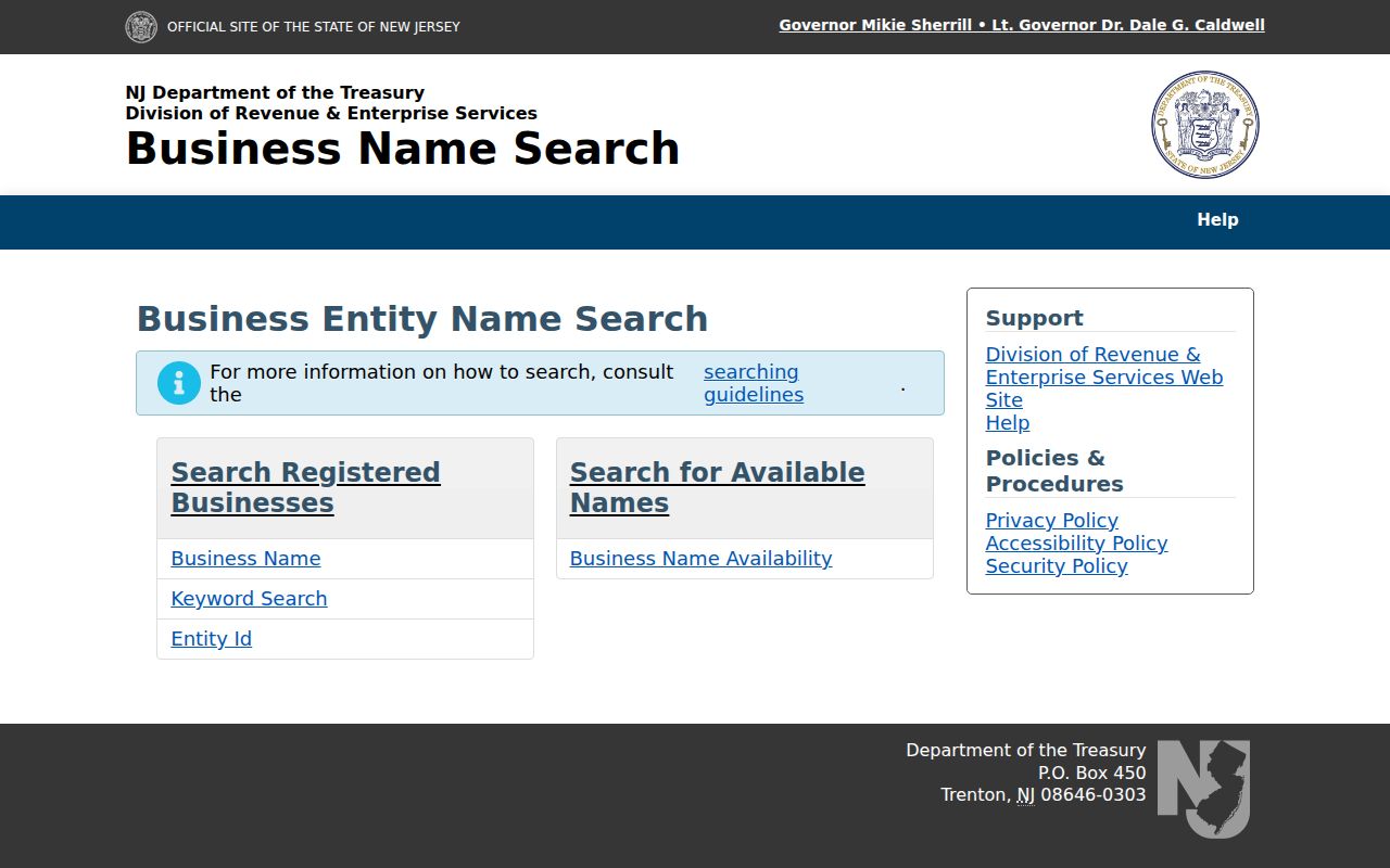 New Jersey business name search source for a Lodi record lead